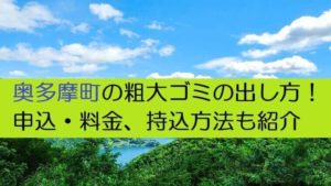 奥多摩町粗大ゴミ出し方