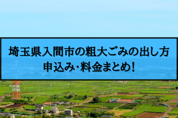 入間市 粗大ごみ 出し方