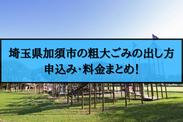 加須市 粗大ごみ 出し方