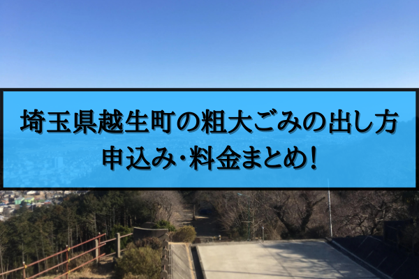 越生町 粗大ごみ 出し方