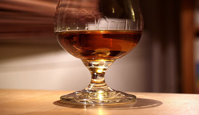 グラスに入ったコニャック