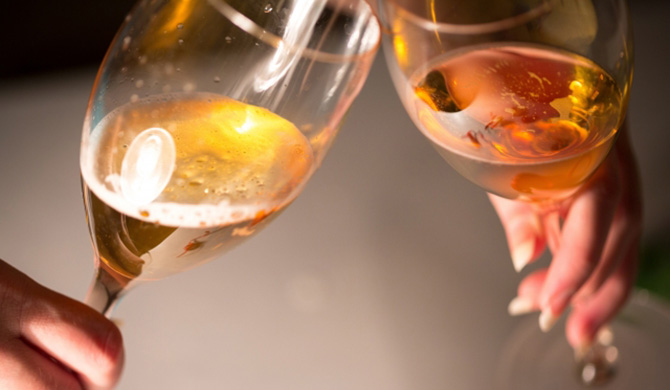ロゼシャンパンで乾杯