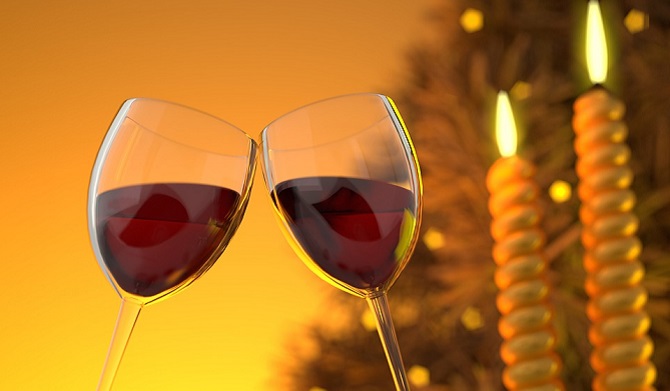 ワインとキャンドル